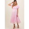 Pinkblush Light Pink Smocked Tiered Tulle Maternity Midi Dress - 4 of 4