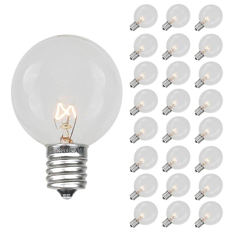 Novelty Lights G50 Globe Hanging Outdoor String Light Replacement Bulbs E17 Intermediate Base 7 Watt, 1 of 9