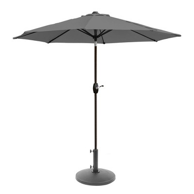 WestinTrends 9 Ft Outdoor Patio Market Table Umbrella with Round Resin Base