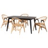 Baxton Studio Cyntia Modern Bohemian Wood and Rattan 5-Piece Dining Set - 2 of 4