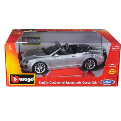 Bentley Continental Supersports Convertible Silver 1/18 Diecast Model Car by Bburago