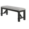Vynxaria 48"W Transitional Cottage Dining Bench Wheat Charcoal Finish, Fabric Upholstered Cushion (76mm Thick), Solid Wood Legs - 3 of 4