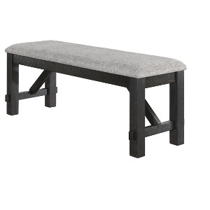 TiramisuBest 39" Velvet Upholstered Bed & Entryway Bench - Steel Legs for Multi-Room Use, Gray - 1 of 4