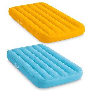 INTEX 66803EP Cozy Kidz Inflatable Airbed: Fiber-Tech – Velvety Soft Surface – Carry Bag Included – Color May Vary – 34.5" x 62" x 7", 2 Pack - 1 of 4