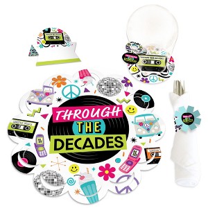 Big Dot of Happiness Through the Decades - 50s, 60s, 70s, 80s, and 90s Party Paper Charger and Table Decorations - Chargerific Kit Place Setting for 8 - 1 of 4