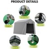 Outdoor Storage Shed, Heavy-Duty Motorcycle Tent with Roll-Up Door, Waterproof & UV-Resistant Carport for Bike & Tools - 4 of 4