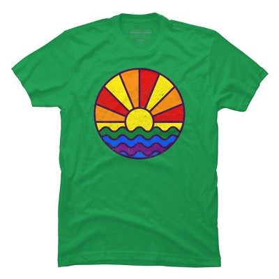 Design By Humans Summer LGBTQIA+ Pride Sunset Ocean By krobilad T-Shirt