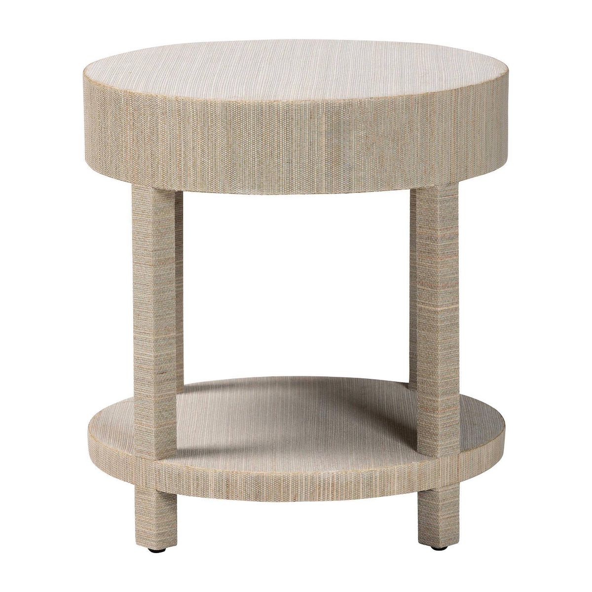 bali & pari Sadia Woven Grasscloth 1 Drawer Nightstand Natural/Gold - thumbnail 5