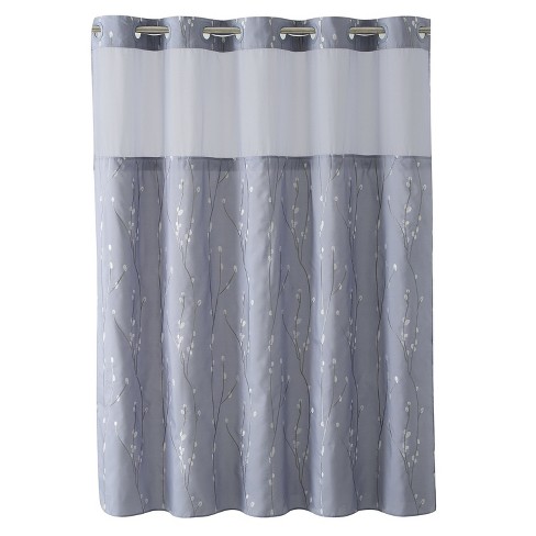 Cherry Bloom Shower Curtain With Liner, Hookless Shower Curtain With Liner