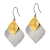 Chisel Stainless Steel Brushed and Polished Yellow IP-plated Dangle Earrings Shepherd Hook - 2 of 4