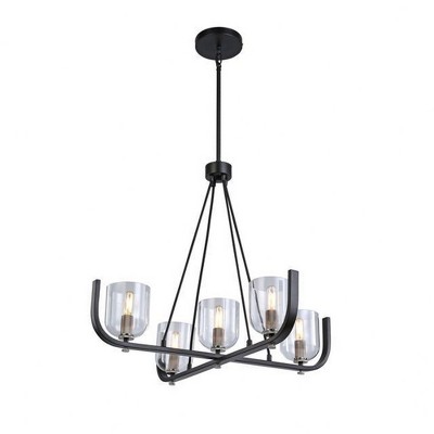 Artcraft Lighting Cheshire 5 - Light Chandelier in  Black/Nickel