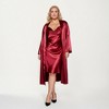 Anna-Kaci Lounge Women's Satin Slip Dress and Long Robe Set with Soft Draped Silhouette and Elegant Flowing Layered Design - 3 of 4