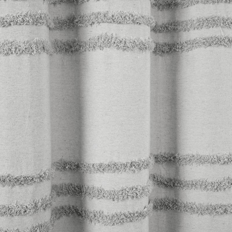 72&#34;x72&#34; Boho Kendra Tufted Yarn Dyed Eco Friendly Recycled Cotton Shower Curtain Light Gray - Lush D&#233;cor, 4 of 6