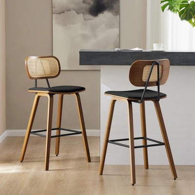 Bekrvio 26'' Counter Height Bar Stools, PU Leather Upholstered