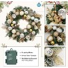 GAOMON 24 In Christmas Wreath With Lights for Front Door, Pre-Lit Christmas Wreath, Battery Operated, Lighted Xmas - 3 of 4