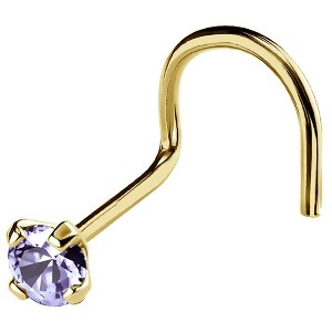 Jewelry Avalanche 22G 14K Gold Nose Screw Nose Stud with Tanzanite Gemstone - 1 of 2