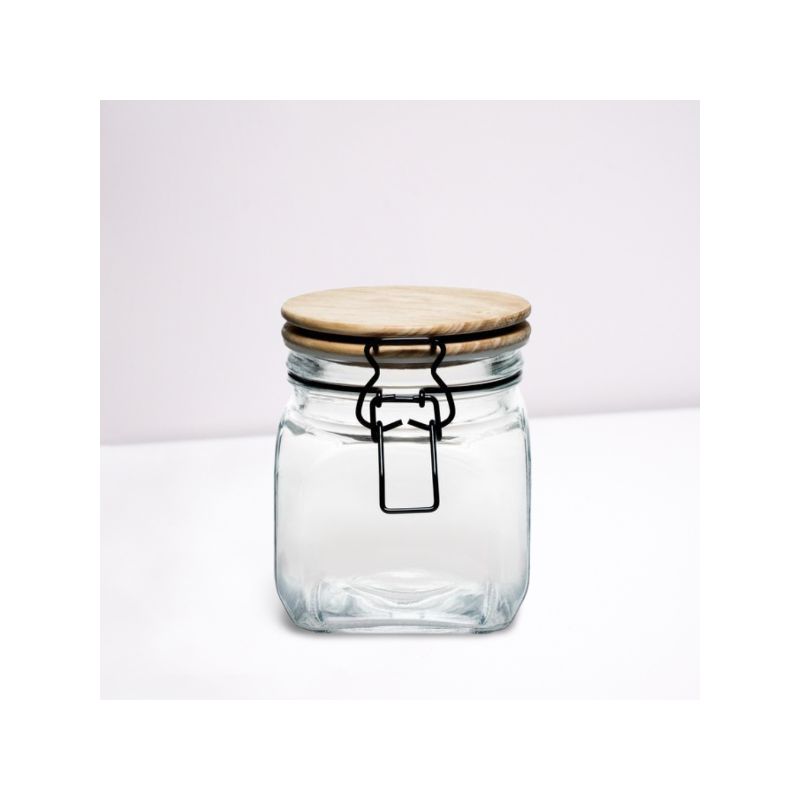 Amici Home Acadia Glass Canister with Wood Lid & Hermetic Seal,, Airtight Lock Lids for Kitchen & Pantry Storage, 3 of 4