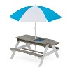 Vynxaria 3-in-1 Kids Outdoor Wooden Picnic Table with Umbrella ¨C Sand & Water Play Fun - 4 of 4