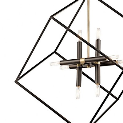 Transitional Black Bronze 25.5" Island Pendant with Mixed Metal Finishes