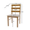 Set of 2 Rustic Solid Wood Dining Chairs with Cushioned Seat, Classic Armless Chairs for Dining Room or Kitchen-Panipeachy - 4 of 4