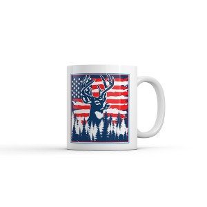 Crazy Dog USA Buck Mug Funny Sarcastic Fourth Of July Graphic Novelty Deer Coffee Cup-11oz - 1 of 4