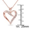 EVERLY JEWELRY | Rose Plated Sterling Silver Diamond Heart Pendant with Chain, 18 inc - 2 of 4