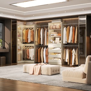 Aheaplus Closet Organizer System with 6 Hanging Rods and Drawers, Freestanding Closet System with Shelves - 1 of 4