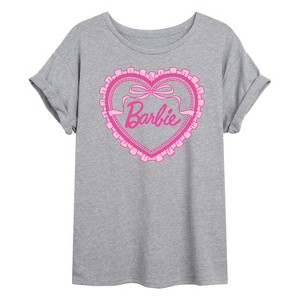 Women's - Barbie - Coquette Heart Oversized Graphic T-Shirt - 1 of 4