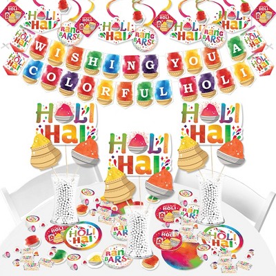 Big Dot of Happiness Holi Hai - Festival of Colors Party Supplies - Banner Decoration Kit - Fundle Bundle