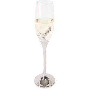 Pavilion Gift Company - Groomsman - 8 oz Champagne Flute with Zinc Stem - Drinkware - 1 of 4