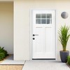 Wooakway 36"W×80"H 6-Lite 2-Panel Exterior Frosted Glass Prehung Front Entry Door Primed Interior Fiberglass Entrance Door - 2 of 4