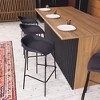 LeisureMod Servos Modern Barstool with Upholstered Faux Leather Seat and Powder Coated Iron Frame - image 3 of 4