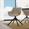 LeisureMod Markley Leather Dining Chair with 360-Degree Swivel Armchair and Powder-Coated Iron Legs Set of 2 - 3 of 4