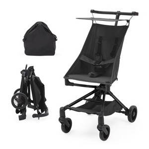 Lightweight Baby Stroller, Compact Travel Stroller with Easy One-Hand Fold, Adjustable Canopy, Storage Basket & All-Terrain Wheels, Black - 1 of 4