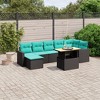 vidaXL 8 Piece Patio Sofa Set with Cushions Black Poly Rattan - 2 of 4