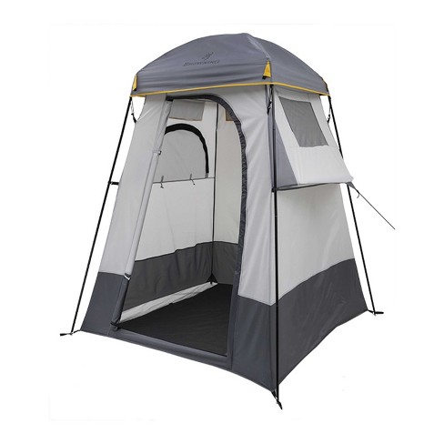 Costway Double-Room Blue Camping Shower Toilet Tent with Floor