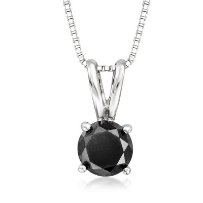 Ross-Simons 1.00 Carat Black Diamond Solitaire Necklace in Sterling Silver