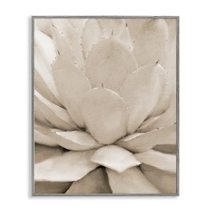 Stupell Industries Prickly Agave Plant Monochromatic Beige Desert Succulent Framed Giclee Art - 1 of 4