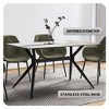 LeisureMod Elega Modern Dining Table Rectangular Tabletop and Durable Black Stainless Steel Base for Kitchen and Dining Room - 3 of 4