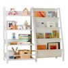 GlasFlength Decorative Bookshelf Creative and Unique Styling, Multifunctional Storage with Open Display Bookshelves, White, 33.9"*11.8"*30.9" - 2 of 4