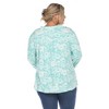 Womens Plus Pleated Long Sleeve Floral Print Blouse - White Mark - 3 of 4
