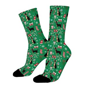 Dsane Chihuahua Dog Christmas Women Printed Crew Socks Funny Funky Socks Soft Polyester Novelty Gifts for Artists Men - 1 of 1