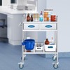 VEVOR Lab Serving Cart, 2 Layers Stainless Steel Utility Rolling Cart, Medical Cart with Two Drawers, Dental Utility Cart - 2 of 4