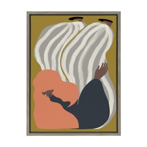 Kate and Laurel Sylvie Quarantine Series Portrait 2 Framed Canvas by Keely Reyes, 18x24, Gray - 1 of 4