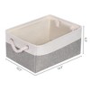 Unique Bargains Fabric Collapsible Storage Organizer Basket with Handles - 4 of 4