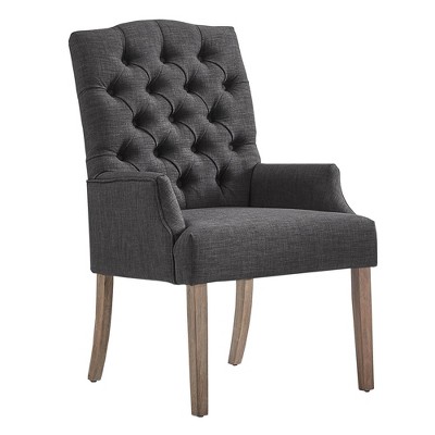 Raghnaid Distressed Tufted Linen Dining Chair - Inspire Q