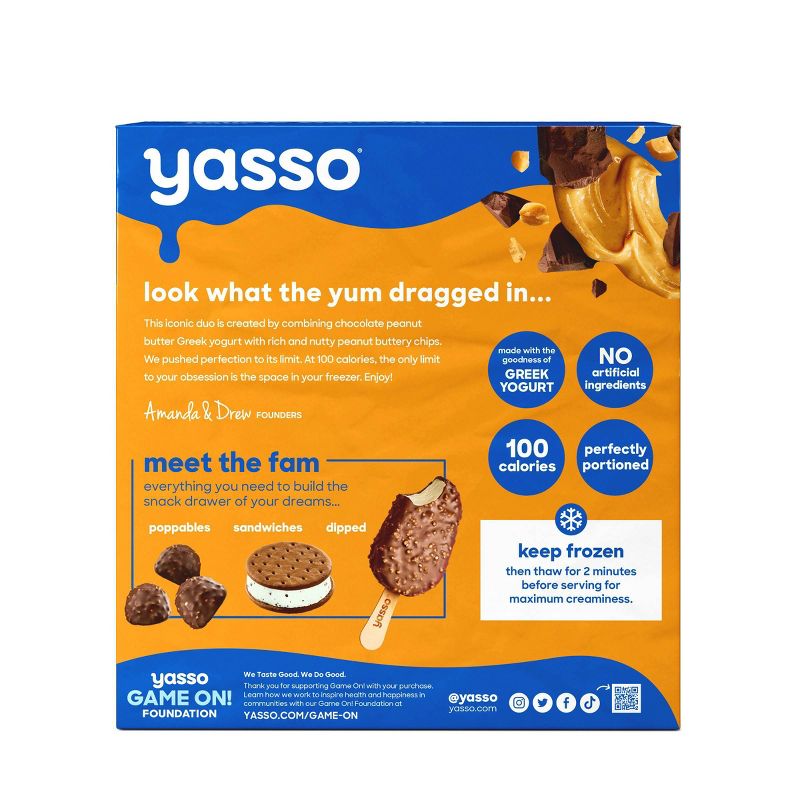 Yasso Frozen Greek Yogurt - Chocolate Peanut Butter Chip Bars - 4ct, 2 of 7