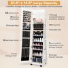 Tangkula 64" Jewelry Organizer Lockable Jewelry Cabinet Armoire w/ Mirror & LED Lights - 4 of 4