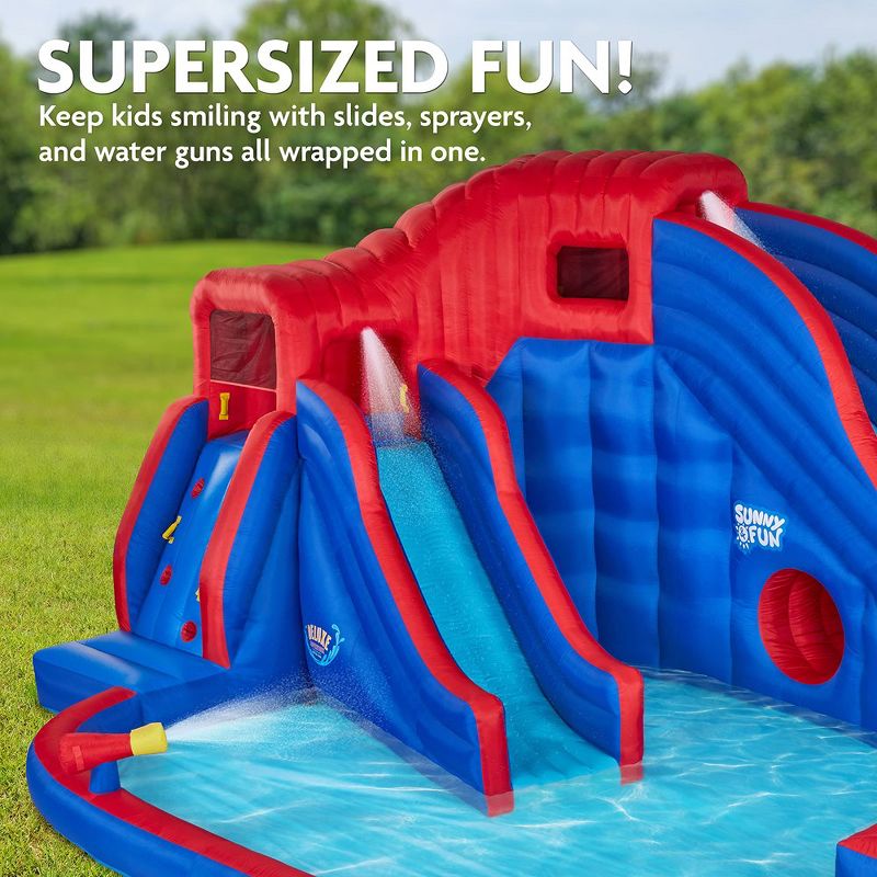 Sunny & Fun Inflatable Kids Backyard Water Slide Park w/Slides & Pool, 5 of 8