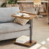 C Table End Table Adjustable Height, 360°Swivel TV Tray Tables for Small Spaces, That Slide Under Sofa with Wheels - 4 of 4